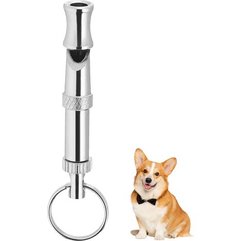 Sifflet pour Chien Ultrasonique Réglable en Laiton Nickelé 5,5 Cm Porte-clés pour Entraînement Au Sifflet Chien Dressage Animal Domestique (1/5)