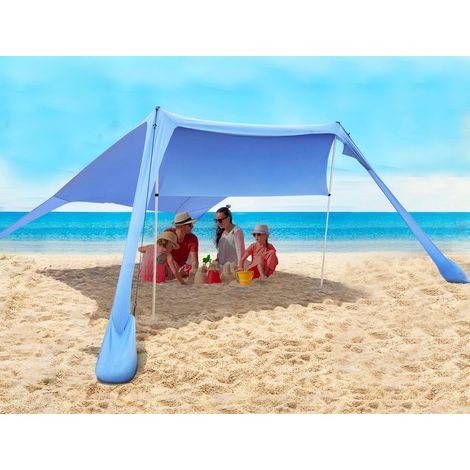 Tente de Plage avec l'ancre de Sable, portative d'auvent abri de Plage avec Protection UV UPF50+ et Poteaux en Aluminium (1/5)
