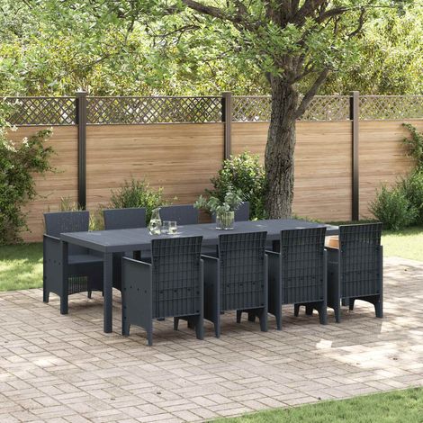 Garten Essgruppe 9 pcs Anthrazit Polypropylen (1/5)