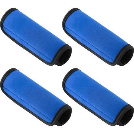 Set of 4 neoprene protective covers for luggage handles, handbags, suitcases, trolleys (blue) (1/5)