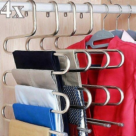Cintres gain de place, cintres multifonctions, cintres pour pantalons pouvant accueillir 5 pantalons, cintres, cintres pour jupes (1/3)