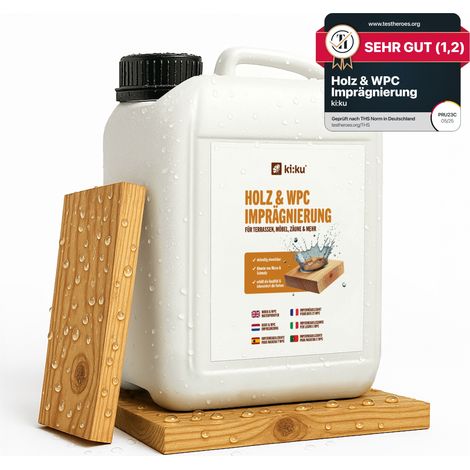 ki:ku Holz & WPC Imprägnierung - schützt zuverlässig vor Nässe & Schmutz - 2.5 l (1/5)