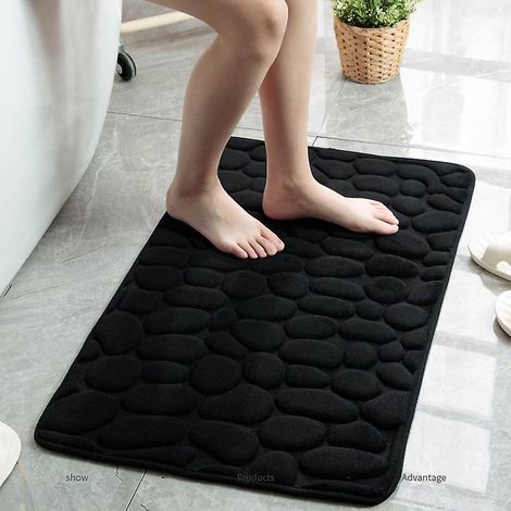 Tapis de bain en mousse à mémoire de forme, ultra doux, antidérapant et absorbant, lavable en machine, séchage rapide, confortable et épais, idéal pour le sol de la salle de bain, la baignoire et le l (1/4)