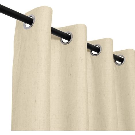 Rideaux en lin brodés losanges style ferme, 160 cm, œillets, 2 panneaux, gris, pour salon, largeur 132 x longueur 160 cm, beige (1/5)