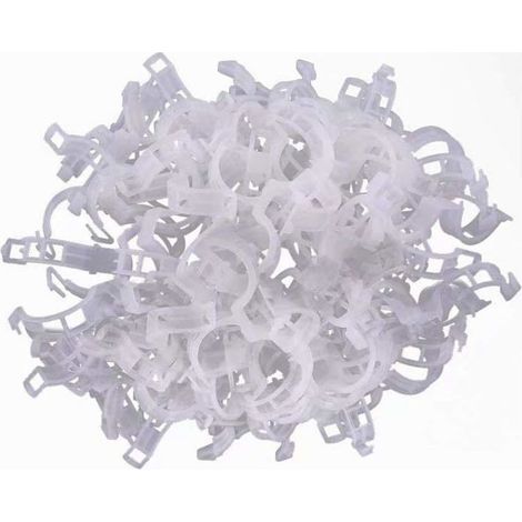 200 pcs Support pour plantes de jardin Clips pour les légumes Tomate Vigne tiges de croissance Droit et plus Sain 2.6cm x 2cm blanc (1/3)