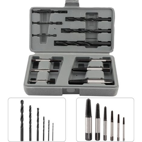 Kit de 12 extracteurs de vis rigides Easy Out avec guide de perçage pour boulons cassés et outils de fixation (1/5)