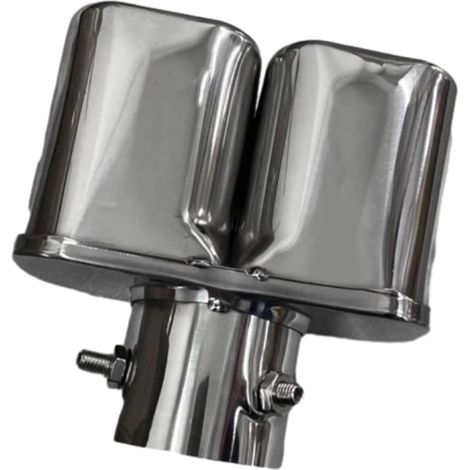Tuyau d'embout de silencieux d'échappement double pour voiture, tuyau d'embout de silencieux d'échappement double pour tout tuyau d'échappement de voiture d'un diamètre de 35 à 55 mm (1/5)