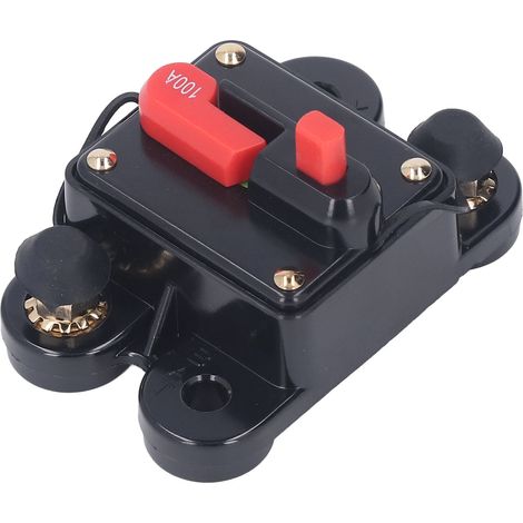 Disjoncteur manuel 100A 12-48V DC pour véhicules, bateaux et moteurs, protection contre les surcharges, réarmement rapide 1/4" (1/5)