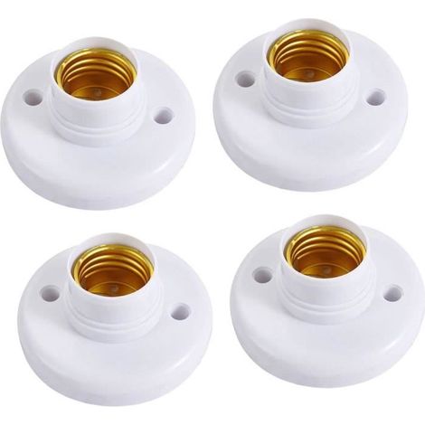 Support d'ampoule - Douilles de Lampe - 4 pièces - Montage Mural et Plafond - PP Blanc