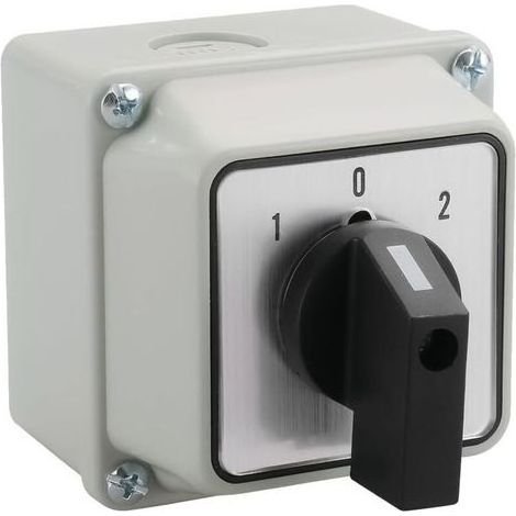 Switch rotary universal SZW26-20/D202.2BF, switch main, box outdoor, ON-OFF-ON, 3 positions, 2 phases, 12 terminals, THIS, switch to goes-and-vient closed (1/5)