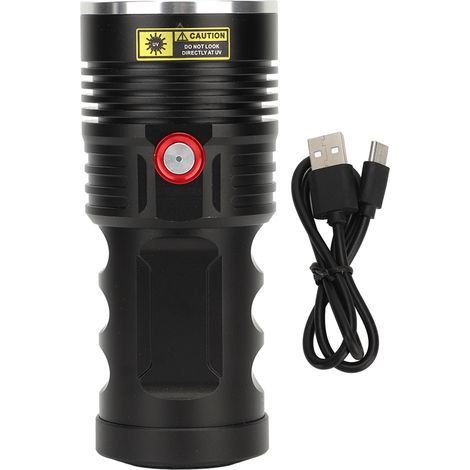 Super bright black light flashlight, IPX45 waterproof, USB rechargeable, 365nm UV, for detecting catnip and money (1/5)