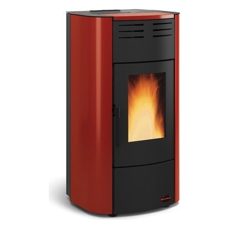 Poêle à granules chauffage central débrayable - EXTRAFLAME Raffaella Idro H15 19 kW Bordeaux (1/2)