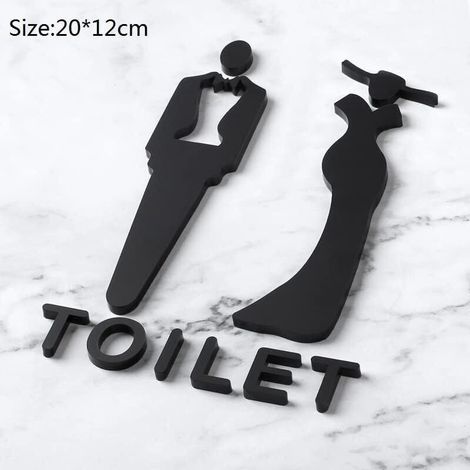 Signe Toilette,WC Sign,Plaque de Porte Femmes et Hommes,Symboles de WC Hommes et Femmes Signe Toilette,pour Porte Panneau WC Homme Femme Panneau Toilette Signe de Porte Salle de Bain (1/5)