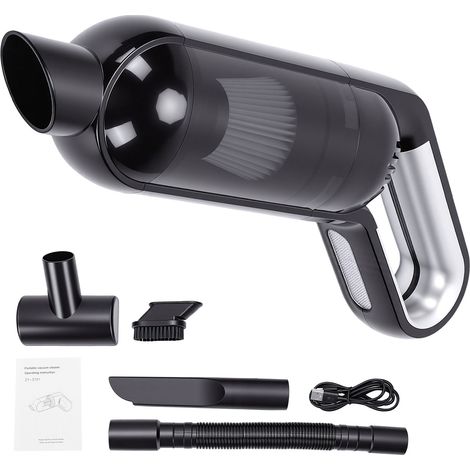 Aspirateur de voiture portable sans fil avec une puissante aspiration de 15 000 Pa, un moteur de 120 W, une batterie longue durée de 4 000 mAh et une charge de type C pour la maison, les animaux de co (1/5)