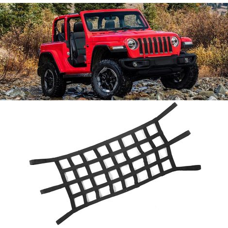 Organisateur de coffre de voiture, sac filet de rangement, porte-bagages en maille, compatible avec Jeep Wrangler TJ JK 1997-2017 (1/5)
