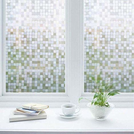 Privacy Window Film, Self-Adhesive Window Film, Decorative Opaque Film, UV Protection Film for Home, Office, Kitchen and Bathroom Windows, 60 x 100 cm (1/5)