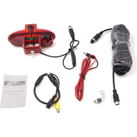 Telecamera di retromarcia CMOS (rossa) per Opel Vivaro - Trafic 2001-2014 Impermeabile 170 Terza luce freno (1/4)