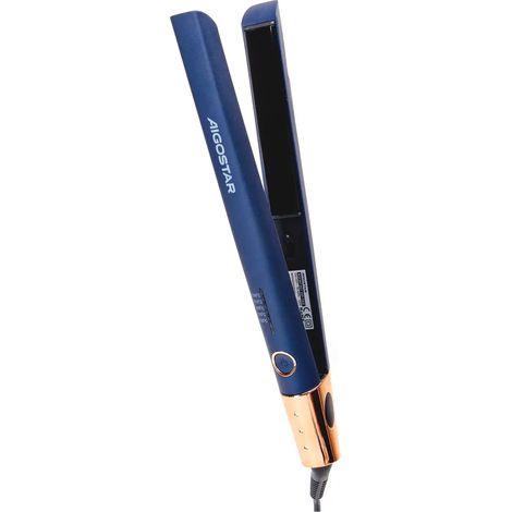 Aigostar Piastra Per Capelli 2 In 1 Lisciante E Arricciante 55W Blu-Oro 5 Livelli