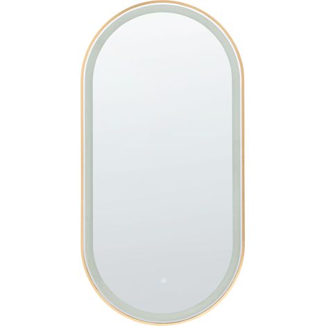 Wall Mounted Hanging LED Mirror 120 x 60 cm Modern Contemporary Bathroom Vanity Make-Up Bedroom CHIDDES (1/5)
