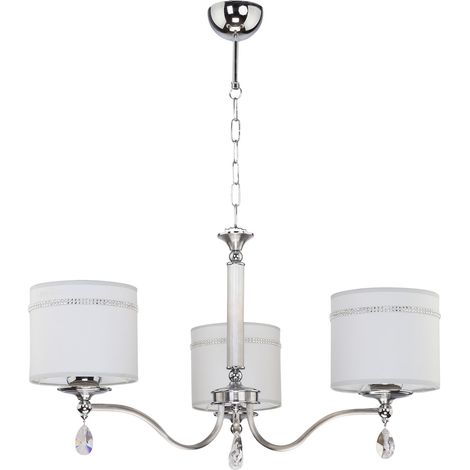 Lampadario a catena cromato grigio 3xE27 Julia II Jupiter