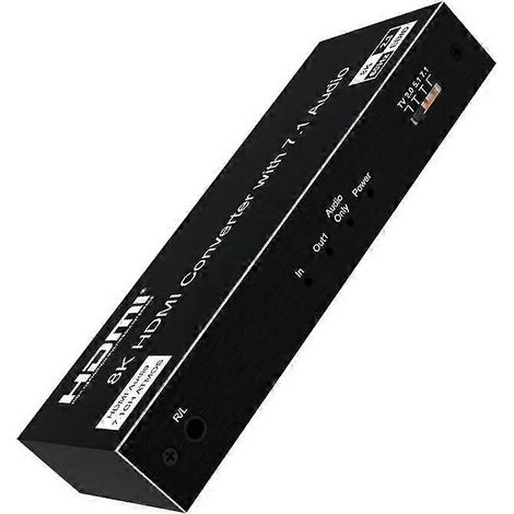 Convertisseur audio/vidéo HDMI 2.1 8K 60 Hz, compatible 4K 120 Hz, Dolby Atmos 7.1 canaux stéréo numérique 3,5 mm R/L, compatible avec... (1/5)