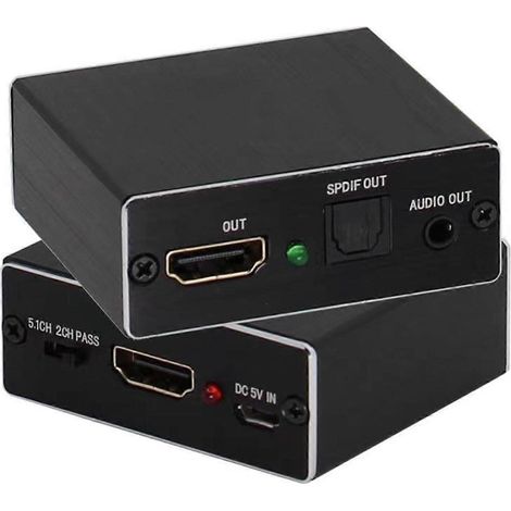 Répartiteur vidéo TV HD 4K prêt à l'emploi avec sortie optique et son surround 5.1, boîtier métallique. (1/5)