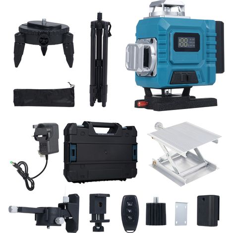 Multifunctional 4D 16 Lines Level 3° Self Leveling Machine with Rechargeable Battery Leveling Tool with 3 Heights Adjustable Alloy Extension Bar Tripod Stand (1/5)