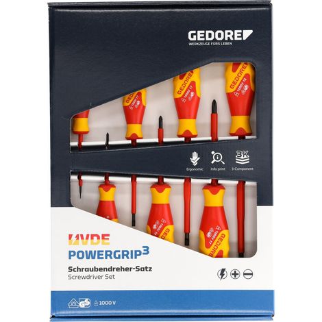 Gedore VDE Kit cacciaviti 7 parti Taglio, Croce Phillips (1/4)
