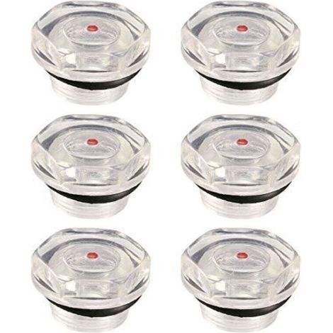 Niveau d'huile Compresseur d'air Jauge Bouchon Voyant d'Huile Indicateur Viseur Niveau de Liquide en Plastique Filetage 20mm 6Pcs