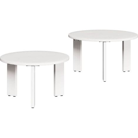Maison Exclusive - Couchtisch 2 pcs Weiß Massivholz Kiefer