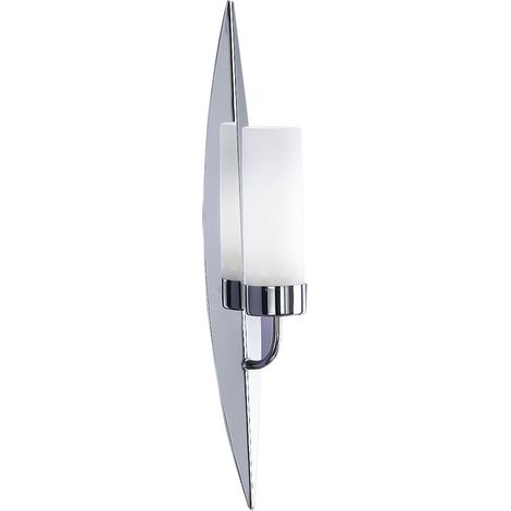 Lampada da parete, lampada da ingresso, lampada da scala, soggiorno, vetro, metallo, cromo, argento, trasparente, 1x attacco E14, HxLxA 50x7.5x10 cm