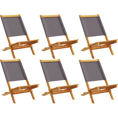 Maison Exclusive - Sedie Giardino Pieghevoli 6pz Antracite Tessuto Legno Massello