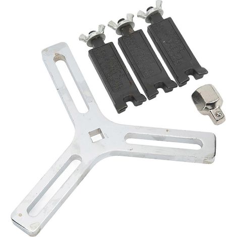Clé à bouchon de réservoir de carburant, 3 mâchoires, chromée, en acier tangentiel, outil pour retirer le couvercle de la pompe à carburant (1/5)
