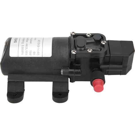 Mini pompe à eau à membrane 2 voies, sortie à droite, débit 6,0 L/min, pression 0,9 MPa, filetage G1/2", 72 W, 12 V (1/5)