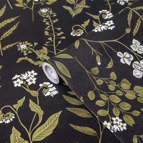 Rollo de papel pintado autoadhesivo con diseño de chapa de madera para muebles, 44 cm (3 m), motivos florales.