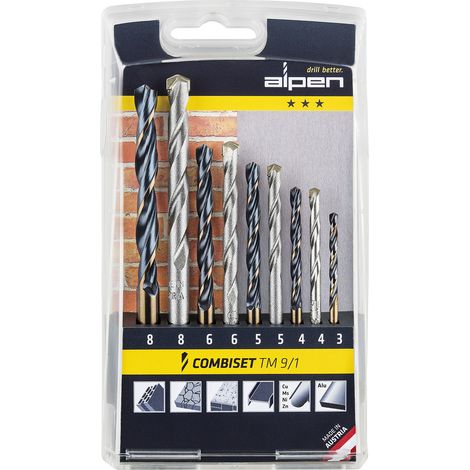 ALPEN estuche brocas alpen hss / widia 9 piezas , Estuche brocas alpen hss sprint / widia 9 piezas.&43 Brocas hss sprint- Gran elasticidad.- Mucha resistenci
