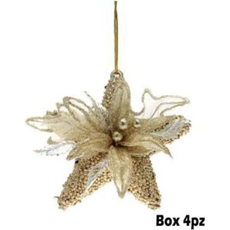 4 stelle per albero natale - colore oro - decorazioni addobbo natalizio
