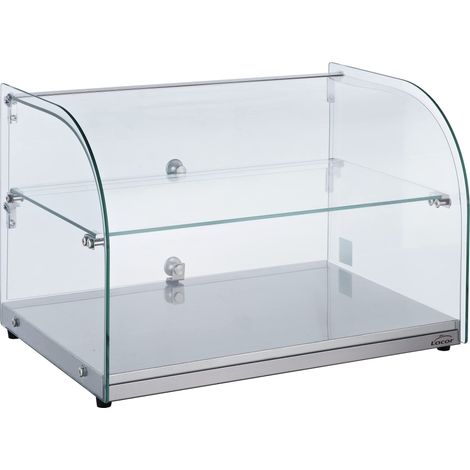LACOR 69601 Neutra in Vetro, espositore per Alimenti, portapane, vetrina per Torte, Base in Acciaio Inox, 55,4 x 37,6 x 37 cm, 45 l, Inossidabile Cristallo, Trasparente (1/5)