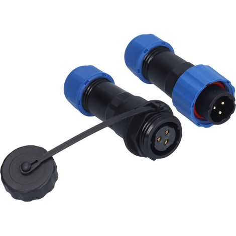Connecteur aviation étanche IP68 soudé laiton doré 3 broches 380V 10A prise mâle femelle coffret étanche (1/5)