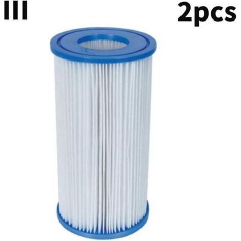 Filtre de piscine, filtre de spa, robot nettoyeur de piscine pour Bestway (III), blanc et bleu, 10,7 x 20,7 cm, compatible avec le filtre de remplacement Bestway III/A (LGL)-AquaForge (1/5)