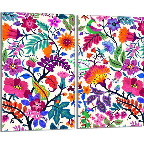 Glasherdplattenschutz 2x30x52 Blumen (1/5)