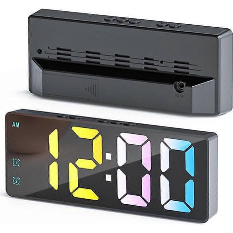 Réveil numérique à écran LED couleur, horloge de table pour seniors (1/5)