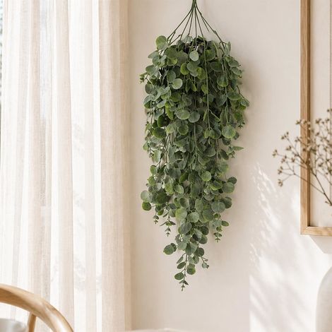 75cm Artificial Trailing Round Foliage Plant Soft Eucalyptus Green (1/4)