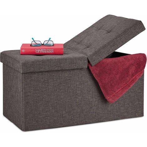 Storage bench with hinged lid