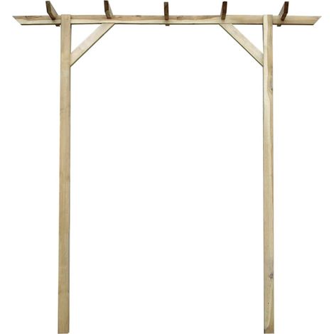 Pergola en bois de pin 200 x 40 x 205 cm – Résistante à la pourriture – Facile à assembler – Pour rosiers et plantes grimpantes – Fimei (1/4)