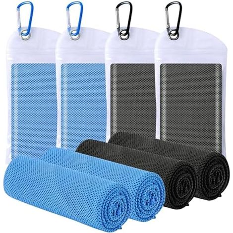 Servilleta Refrescante - 101,6 x 30,5 cm - Microfibra Transpirable - Para Cuello Rostro y Cabeza - Uso Deportivo y Exterior - Paquete de 4 (1/5)