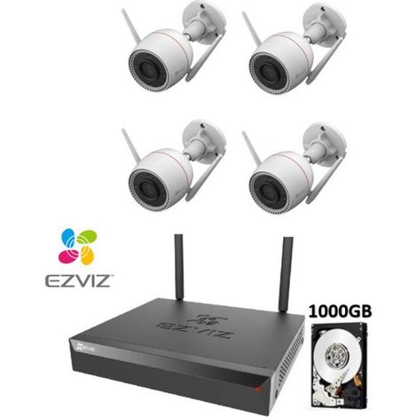 KIT VIDEOSORVEGLIANZA EZVIZ WIFI NVR 8 CANALI 4 TELECAMERE 2K 3 MP WIRELESS HDD 1TB