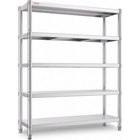 VEVOR Estantería de Almacenamiento para Cargas Pesadas 122x47x183 cm Estantería acero inoxidable almacenaja Estantes de Cocina de Acero Inoxidable Capaz de Colocar Una Variedad Electrodomesticos (1/5)