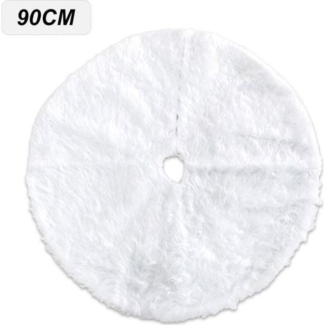 Arbre De Noel En Peluche Jupe Ornements D'Arbre De Vacances Rond Blanche Neige Arbre De Noel Jupe Tapis Couverture De Base Pour Fete Du Nouvel An Decorations Pour La Maison De Vacances, 90Cm - 90Cm (1/4)
