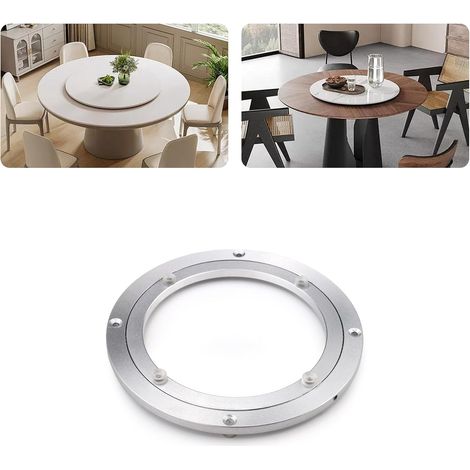 Matériel Lazy Susan, base de roulement de plateau tournant Lazy Susan à rotation fluide, plaque pivotante en alliage d'aluminium usage intensif pour table à manger, armoire, plateau de service (12 cm) (1/5)